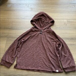 Easy Peasy Cozy Maroon Hooded Pullover Size 5T